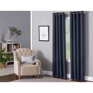 Style Selections 84" Light Filtering Grommet Single Curtain Panel Navy